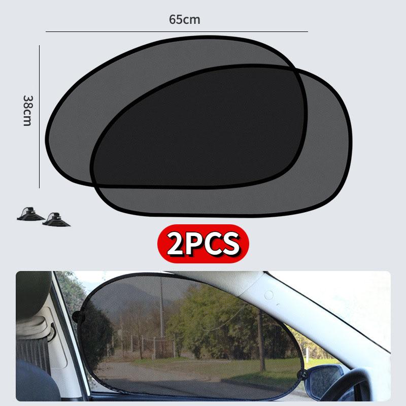 2PCS Car Window Sunshade Cover Sun Shield UV Protection Auto Front Rear Black Window Curtain Summer Car Accessories