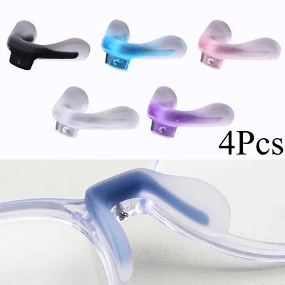 4Pcs Transparent U Shape Silicone Conjoined Eyeglass Soft Nose Pads For Glasses Anti-Slip Insert Nose Pad