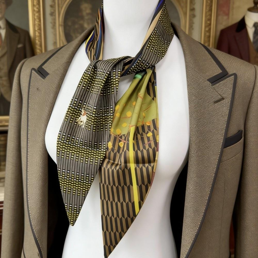 Printed Neckerchief Scarf Long Handbag Decorative Accessories Stylish Skinny Scarf  Hair Accessory