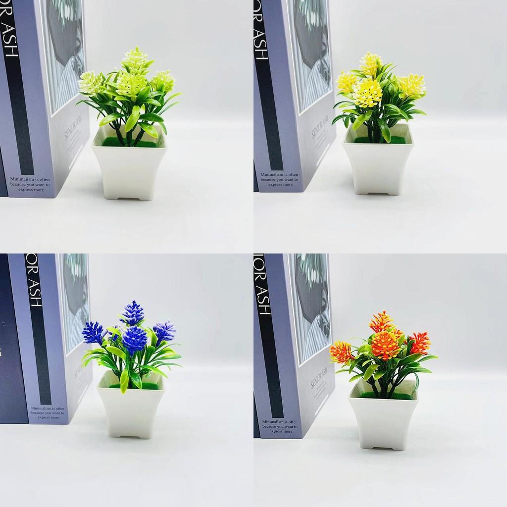 Plastic Green Plant Ornament With Daisy And Palm For Bedroom And Living Room Decor