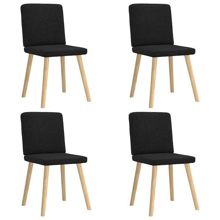 VidaXL Dining Chairs Set of 4 Black Fabric, Chair, Living Room Chair, Accent Chair, Kitchen Chair, Dining Room Seat 3315299