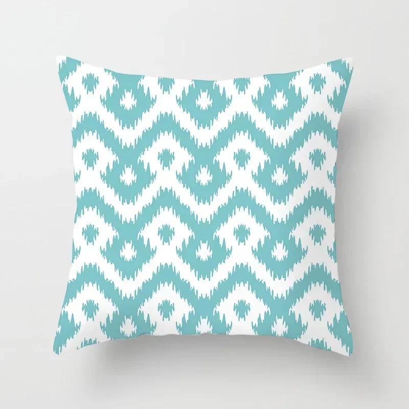 Hot Sale Light Blue Nordic Cushion Covers Modern Geometric Decorative Pillows Cover Sofa Bed Couch Throw Pillows Case Home Decor