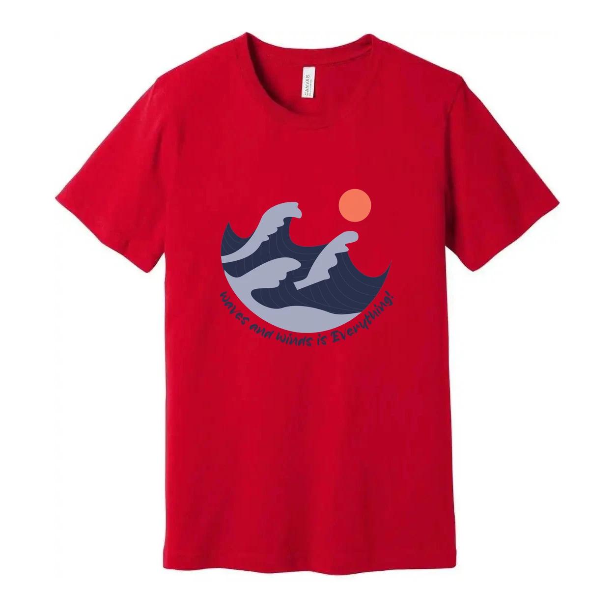 

Unisex Surfing Waves and Sun Graphic Tee XL