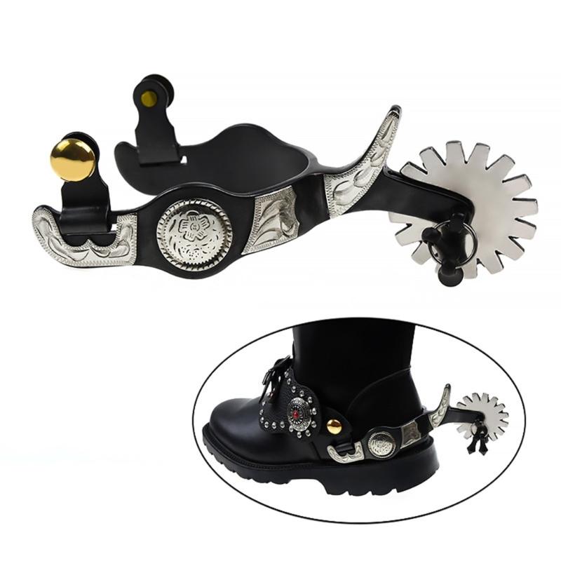 Metal Steels horse Spur Decoration Roping Spur Rustproof Horse Boot Spur Decoration for Equestrians Competition