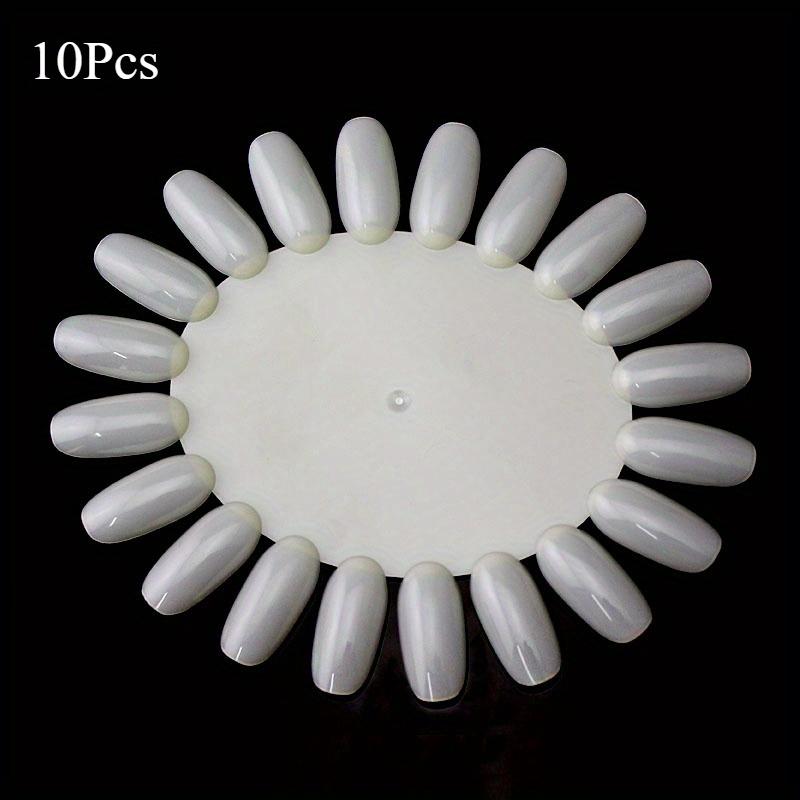 

10Pcs False Nail Tips for Nail Art Display Round Stand Nail Practice Color Plastic Chart UV Gel Polish Manicure Tools 10Pcs белый