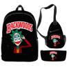 3D Digital Printing Backwoods Cigar Backpack Shoulder Bag Pencil Case Three-Piece Set