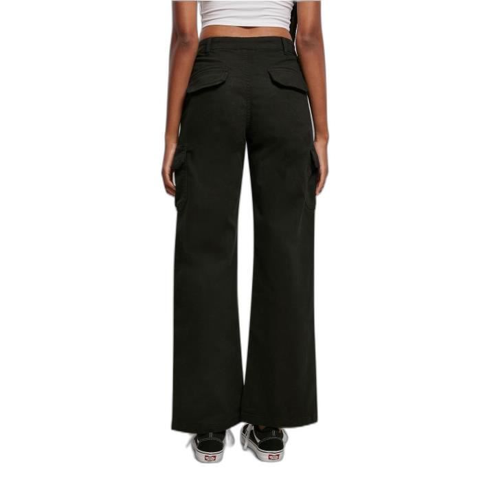 Cargo Pants - Urban Classics - Black - High Waist - Straight Leg - Cargo Pockets