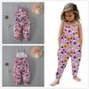 Halloween Pumpkin Skull Bat Cat Baby Kids Spaghetti Straps Romper Jumpsuit Children Clothes for 1-6 Years