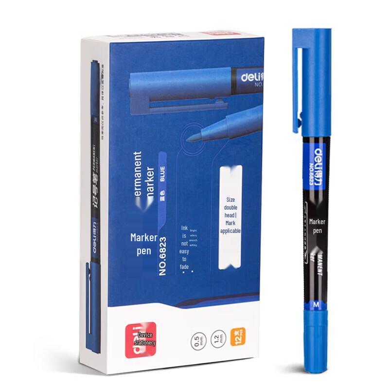 Deli 6823 Dual-Tip Marker Pen