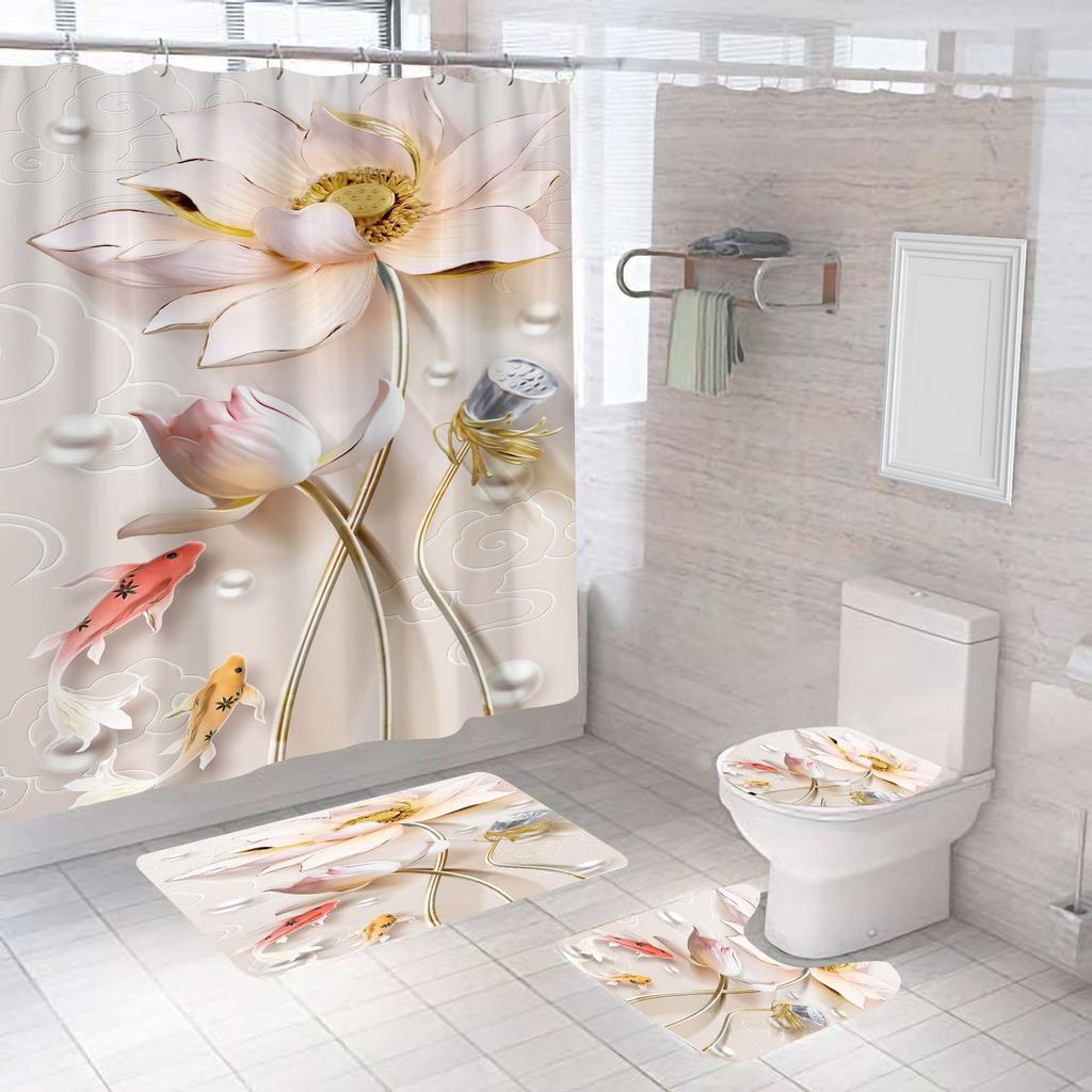 Bathroom Shower Shower Curtain Set No Punch Bathroom Window Curtain Door Curtain Partition Curtains