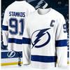 Maglia da Allenamento per Hockey su Ghiaccio da Uomo - Edizione Fan Squadra Lightning - Stampa 3D - Maglia Sportiva Bianca Traspirante a Maniche Lunghe Bambini