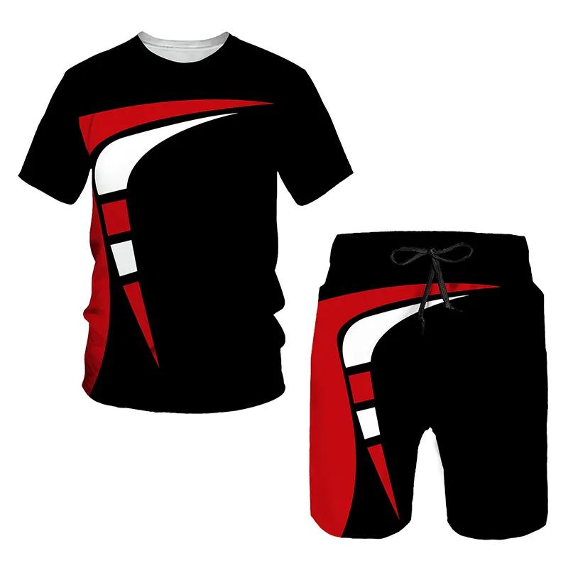 Sommer Männer Trend Trainingsanzüge Mode Harajuku Oansatz Kurzarm Übergroßen T Freizeit Shorts 2 Stück Outfit Outdoor Sport Sets
