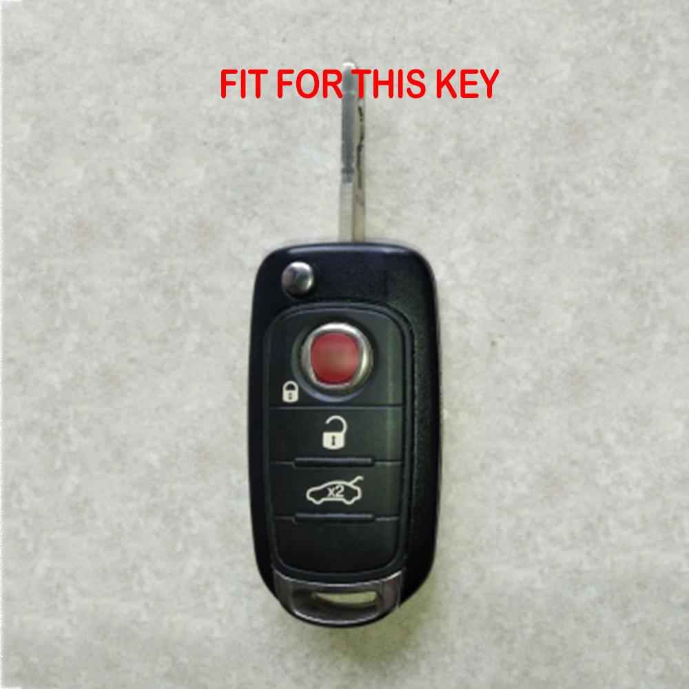 Kirtlandi Silicone Key Case For Fiat Tipo 3Button Car Key Cover For Fiat Tipo   Flip Folding Holder Keychain Accessories