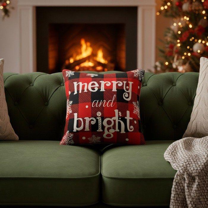 Taie d'oreiller - SPRINGOS - Noël - 40x40 cm - Lot de 4 - Multicolore - Élégance Chic