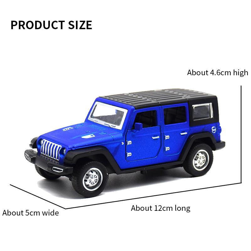 1/36 Scale Alloy JEEPS Wrangler Car Model Simulation Off-road Vehicle Pull Back Car Decoration Ornaments Collection Toys For Children