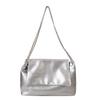 Versatile Pu Leather Medium Shoulder Bag For Women With Elegant Chain Design In Black Silver And Cream