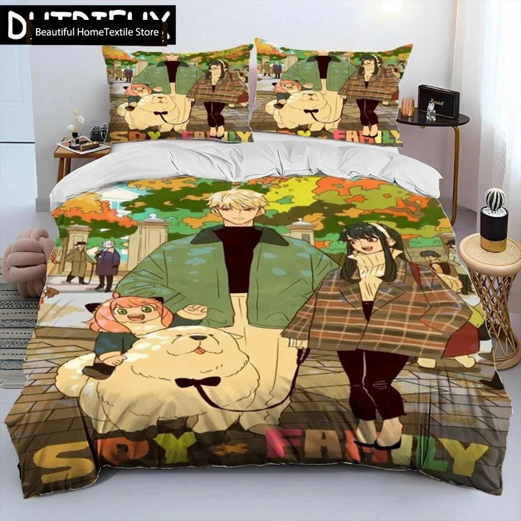 Japan Anime SPY×FAMILY Cartoon Comforter Bedding Set,Duvet Cover Bed Set Quilt Cover Pillowcase,king Queen Size Bedding Set Boys