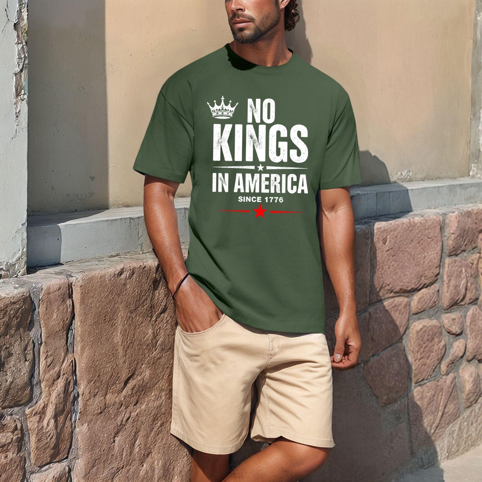 

Летняя мужская популярная футболка с круглым вырезом и коротким рукавом с принтом M зелёный