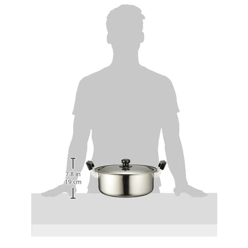 PEARL METAL Large Pot with Handle, 28cm, with Lid, Induction Compatible, New Danran, Silver, HB-1795
