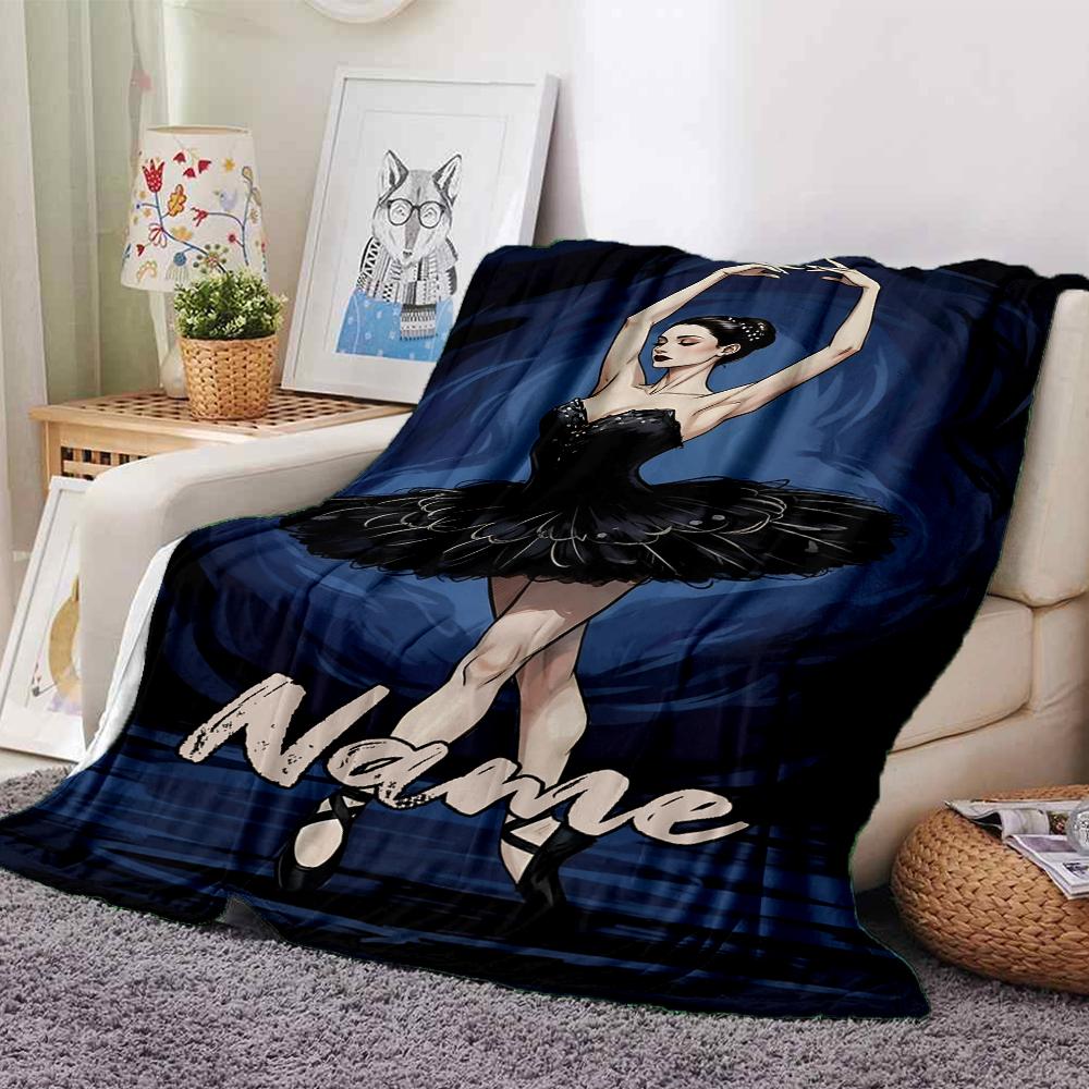 Custom Name Ballet Theme Printed Blanket - Perfect for Couch, Bed, Travel & Outdoor Use | Machine Washable, Cozy & Durable.