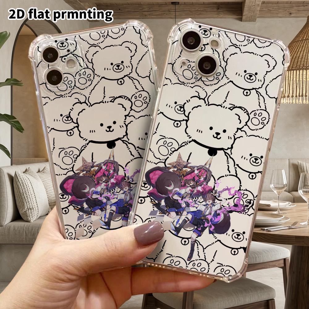 Phone Case: 2D flat suitable for iPhone 18 17 16 15 14 13 Pro, transparent four corner protective case, blonde goddess, Christmas and Halloween gift