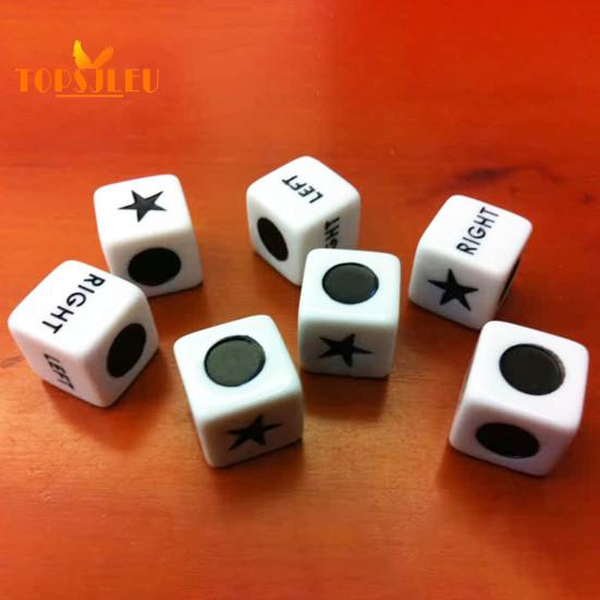 Left Right Center Dice - 5Pcs, Six Sided 16mm Standard Size Acrylic Dice, Easy To Grip, Game Dice Games Accessories