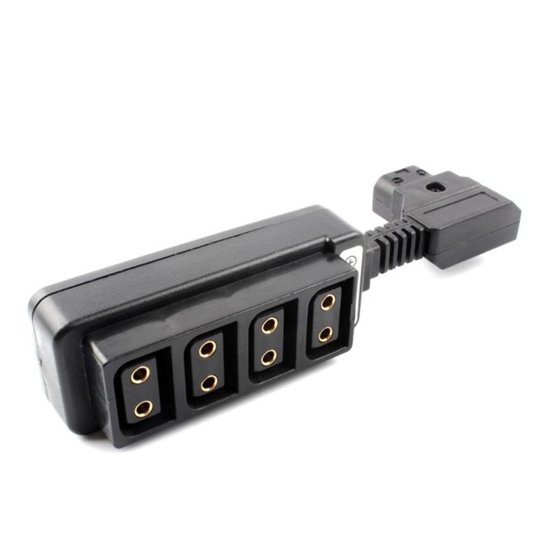 Portable Camera Power Distributor D-tap Camera Power Splitter Supports 4 Devices Simultaneous Charging Black