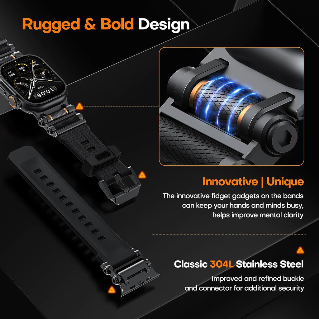 Rubber Sports Band for Apple Watch Ultra 2 49mm Series 10 9 8 7 Se 6 5 Strap for IWatch Ultra 46mm 45mm 44mm Luxury TPU Bracelet