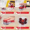6 in 1 Cherry Pitter Tool with Ergonomic Handle , Portable, Mess Free Seed Remover for Cherries, Jujube , Dates, Easy Clean Silicone Design,
