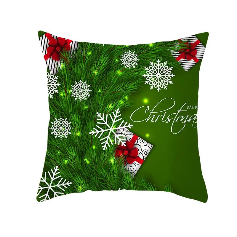 Christmas Throw Pillow Covers Merry Christmas Winter Snowflake Decorative Holiday Cushion Pillow Cases For Farmhouse