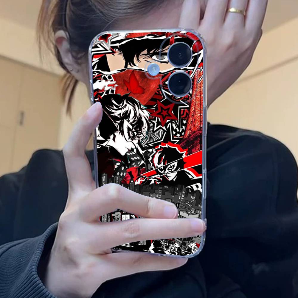 Game P-Persona 5 Cool Phone Case For iPhone 17 16 15 14 13 11 12 Pro Max Mini Plus Shockproof Transparent Soft TPU