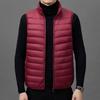 Cross2024 Men's Lightweight Feather-Down Vest with Stand Collar