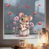 Valentine's Day Heart Mouse Electrostic Window Stickers for Mall Shop Entrance Decor 2026