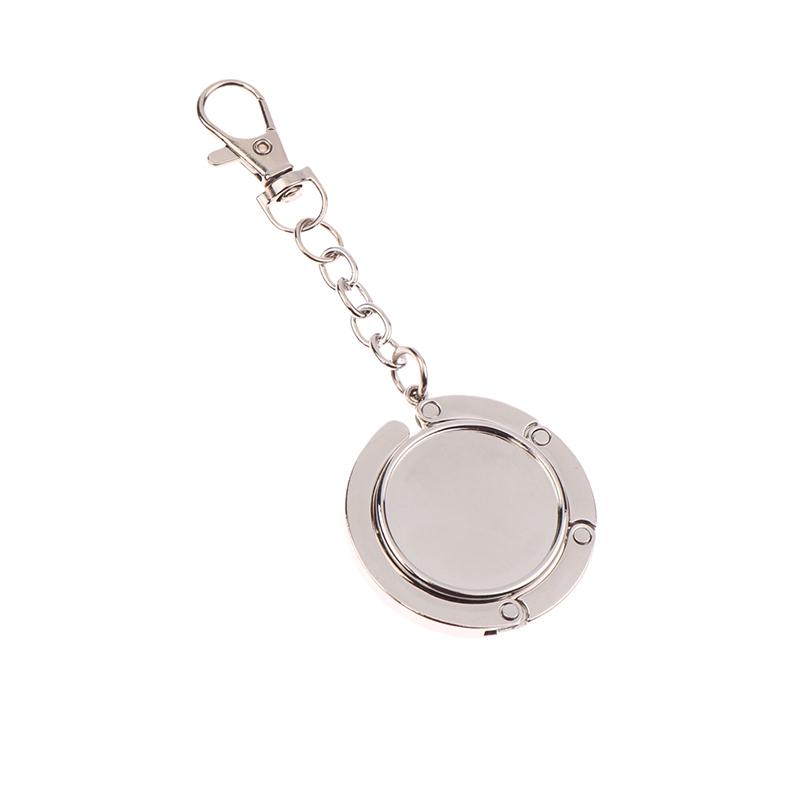 Simple Round Metal Folding Bag Hook Holder Portable Handbag Hooks Keychain Table Side Hangers Multipurpose Non-Slip Hook