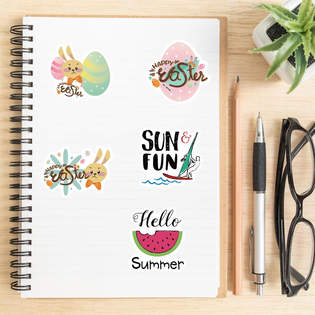 56 Cartoon Holiday Fresh Graffiti Stickers Decorate Suitcase Pen Guitar Notebook Waterproof Explosive