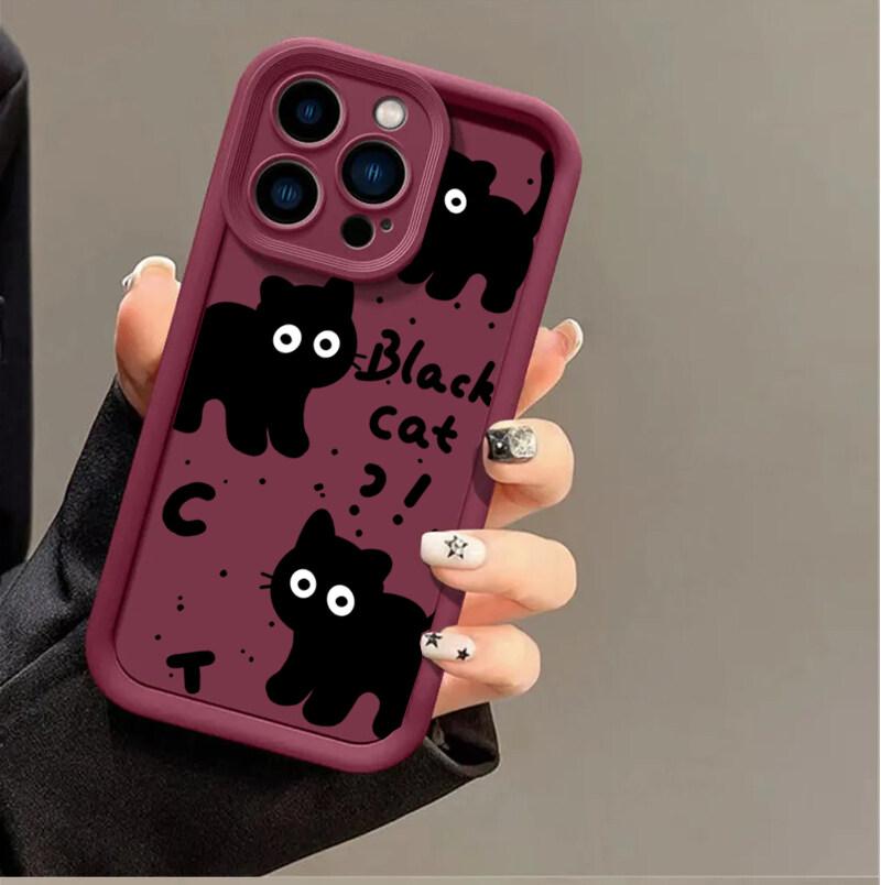 INS Schwarze Katze Hülle Für Huawei Honor 70 90 200 Pro 8X X9 X7 10i MAGIC 6 PRO Nova Y70 Y61 Y90 7 9 10 Pro 10SE Weiche Silikonhülle