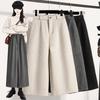 DIMANAF 2025 Autumn Winter Women Plus Size Pants Thick Warm Fashion Lady Long Pants Oversized Loose Bottoms