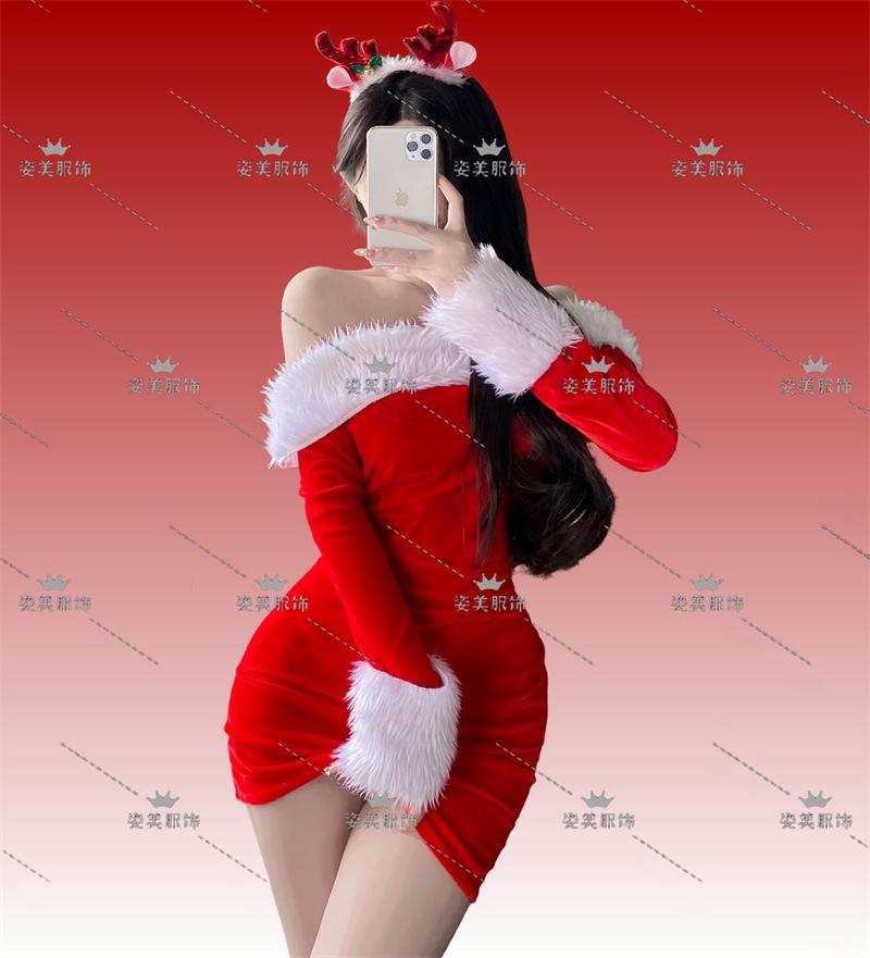 New Christmas Clothing Christmas Uniform Set cos Clothing Christmas Costume Full Set Santa Claus Halloween one size fits all