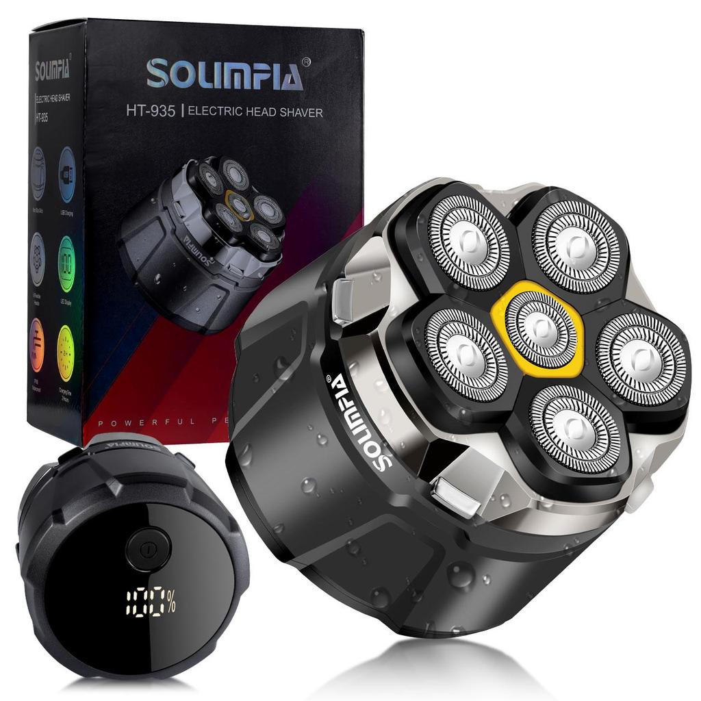 Head Shavers for Bald Men, Wyklaus Rechargeable Electric Razor Waterproof, Wet Dry Head and Face Shaver for Men, LED Display,