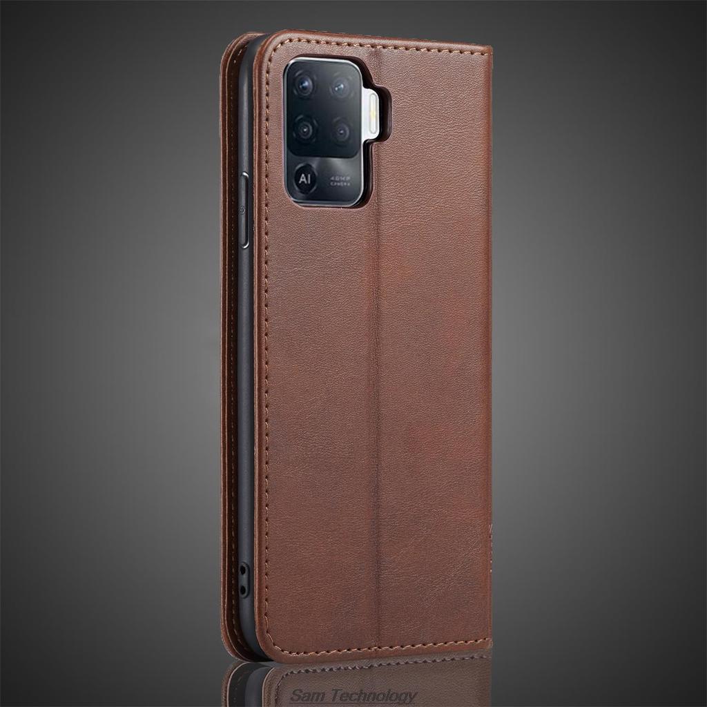 Magnetische Anziehungskraft Ledertasche für OPPO Reno 5F Reno5 F /Reno 5 lite / A94 4G Holster Flip Cover Hülle Brieftasche Taschen Fundas Coque