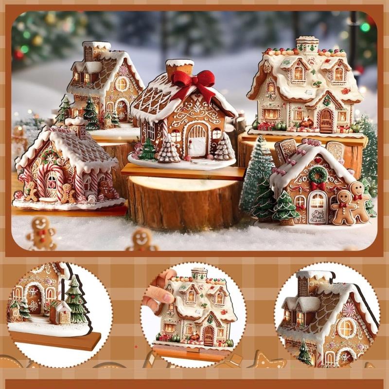 Pepparkakshus Julbordsdekorationer By Pepparkaksdekorationer Jul Samlarfigur Hemdekorationer