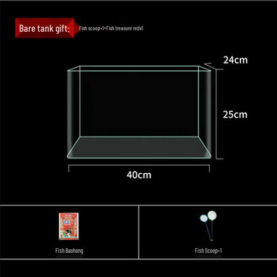 Mini Eco Fish Tank: Hot-Bent Glass, Desktop Goldfish Betta Aquarium, Water-Free Design for Living Room