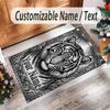 Leopard Theme Crystal Velvet Floor Rug Personalized Custom Name Text Warm Carpet Home Decoration