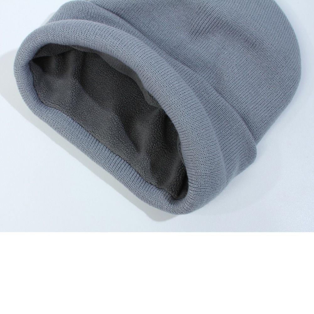 Knit Cuffed Beanie Fleece Lined Skull Cuff Cap Soft Beanie Hat  for Men Women