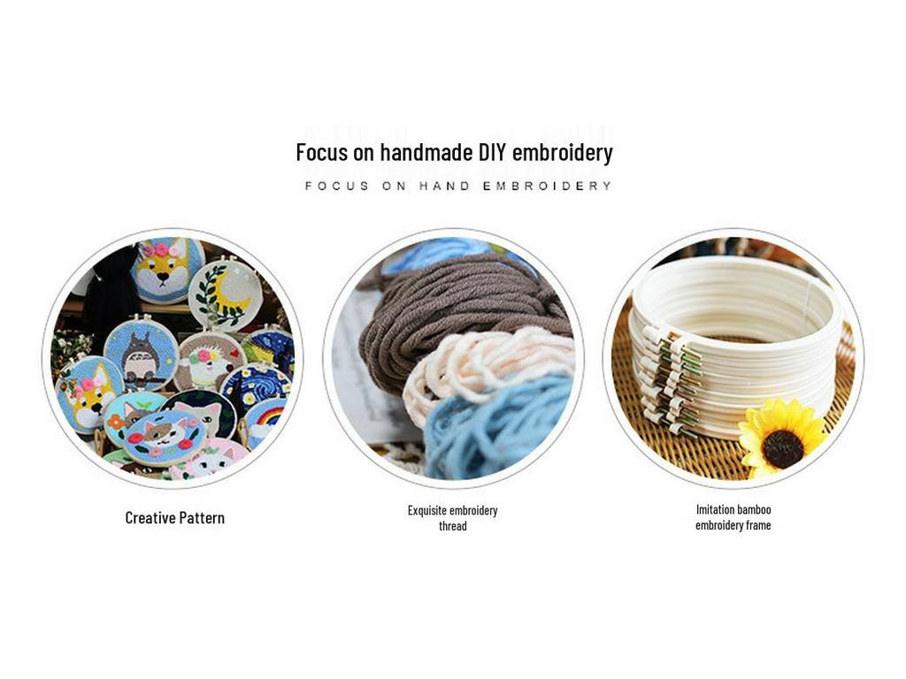 Suzi Embroidery Kids' Five Grains & Beans Cartoon Wool Canvas Art