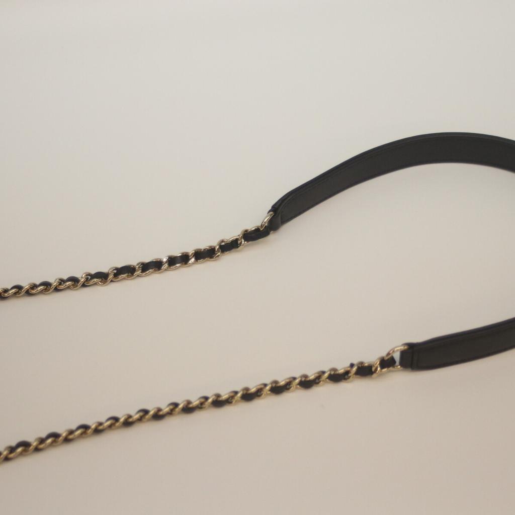 Chanel No. 28 AS0323 Black Lamb GHardware Top Handle 2-Way Vanity Shoulder Bag blackUsed