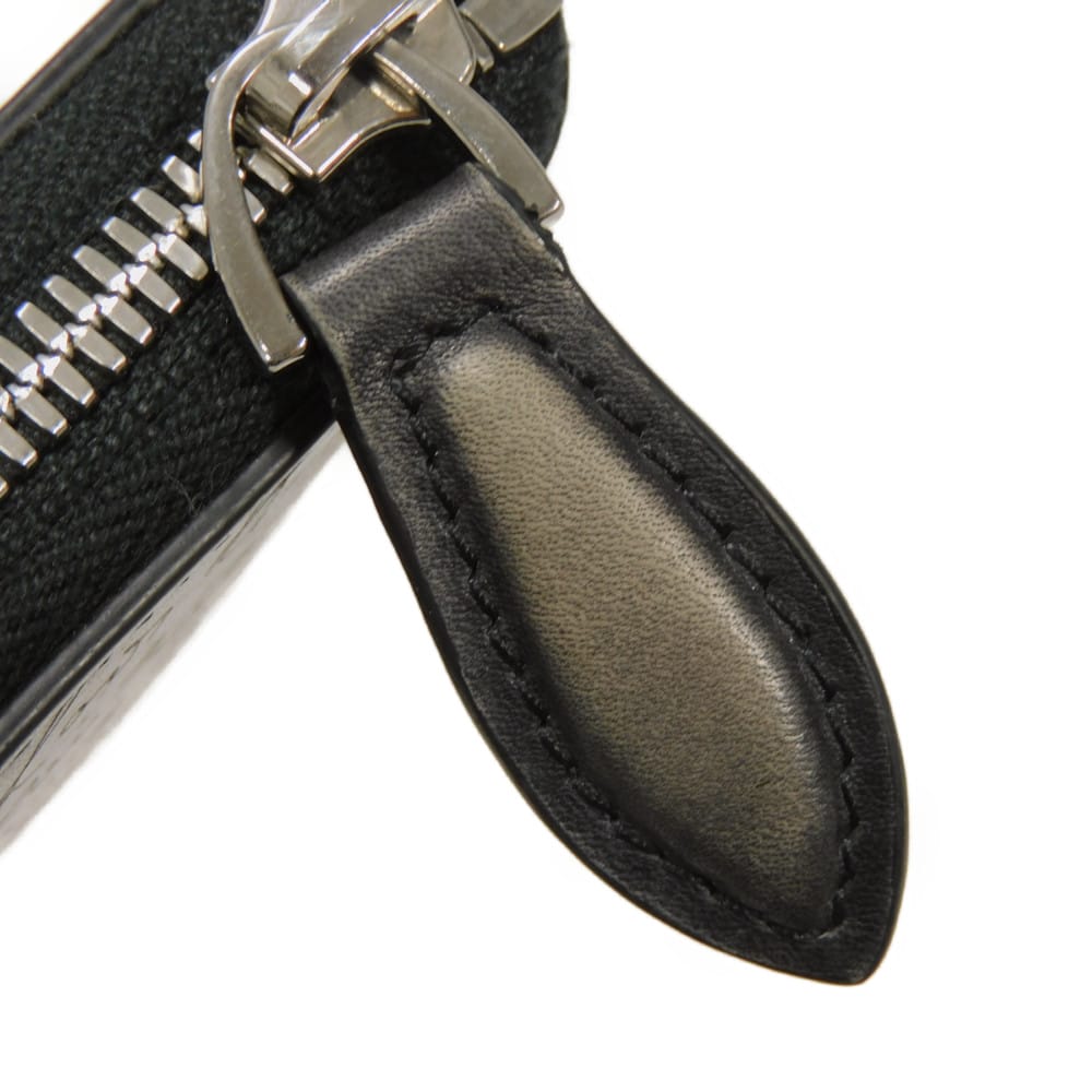 Used Wapa Money Purse 11828 7943 New Logo Scritto Leather Zip Around Nero Current Calligraphy Nero Grigio Men's from