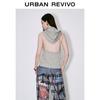 UR 2025 Fall Women's Double-Zip Drawstring Backless Hooded Vest UYV150058