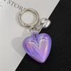Black Transparent Puffy Heart Charms Keychain Grunge Fashion Bag Backpacks Hanging Ornament Car Key Chain for Women