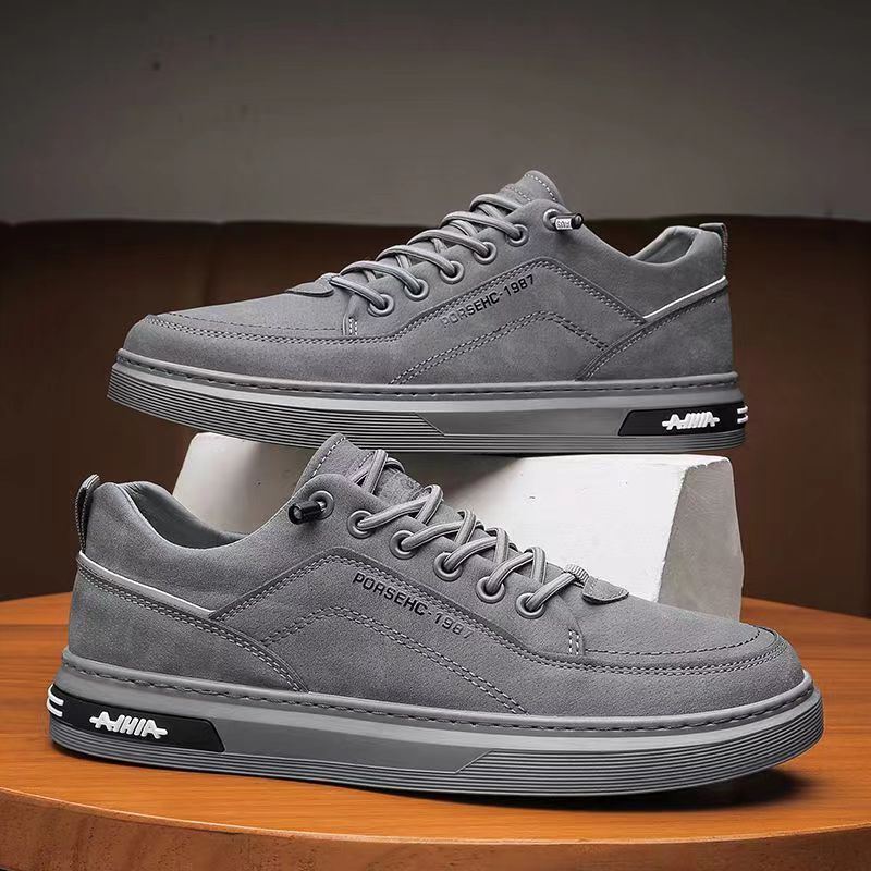 Men'S Shoes Non-Slip And Wear-Resistant Sports Board Shoes, Breathable And Versatile, Lightweight And Waterproof Casual Leather Shoes